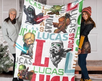 Personalized Star Wars Blanket, Custom Galaxy Wars Blanket, Star Battle Blanket, Birthday Gifts, Custom Name Blanket, Boy And Girl Blanket