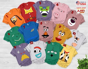 Custom Toy Story Character Shirt, Family Matching Toy Story Group Tee, Halloween Cosplay & Group Costume Shirt