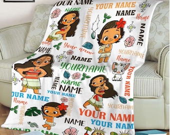 Personalized Princess Moana Cartoon Blanket, Disney Princess Moana, Disney  Cartoon Blanket, Baby Shower Gift, Soft Cozy Birthday Blanket