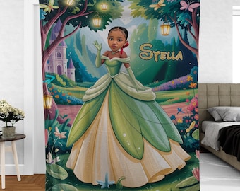 Personalized Tiana Princess Blanket, Custom Name Princess and the Frog Throw, Disney Kids Blanket Gift, Girls Birthday or Christmas Gift