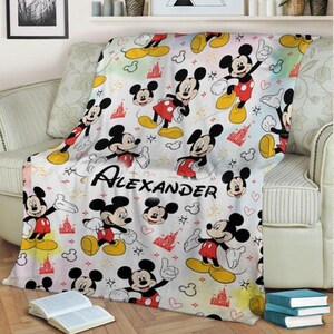 Personalized Disney Mickey Mouse Fleece Blanket, Disney Mickey Fleece Blanket, Christmas Blanket, Gift for Boy and Girl, Baby Shower Bild 1