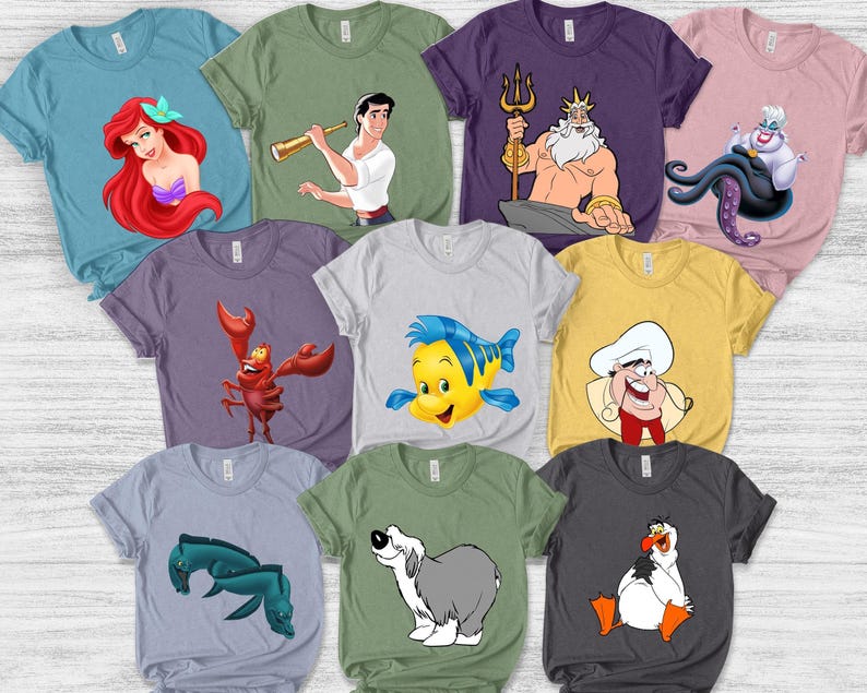 Lilla sjöjungfrun Ariel-tröja, Disney prinsessa-tröja, Disney karaktärer-tröja, Disneyland-grupptröja, Magic Kingdom-resa-tröja bild 1