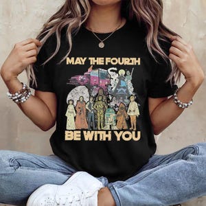 Camiseta retro "Que la Fuerza te acompañe", Top del Halcón Milenario de Galaxy's Edge, Camiseta de personaje de Star Wars de Disneyland