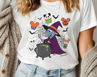 Remy Chef Skeleton Halloween Tee, Disney Pixar Ratatouille Shirt, Disneyland Spooky Season, Mickey Balloons Trick or Treat Top