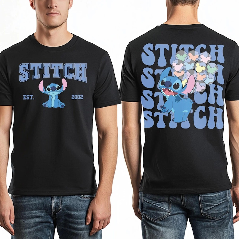 Disney Stitch & Angel Couple Tee, Girls Trip Shirt, Matching Best Friends Tee, Disneyland Family Vacation Shirt image 1