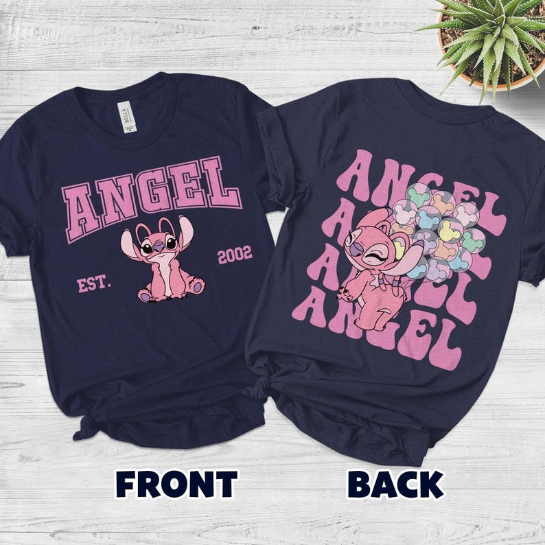 Disney Stitch & Angel Couple Tee, Girls Trip Shirt, Matching Best Friends Tee, Disneyland Family Vacation Shirt image 3