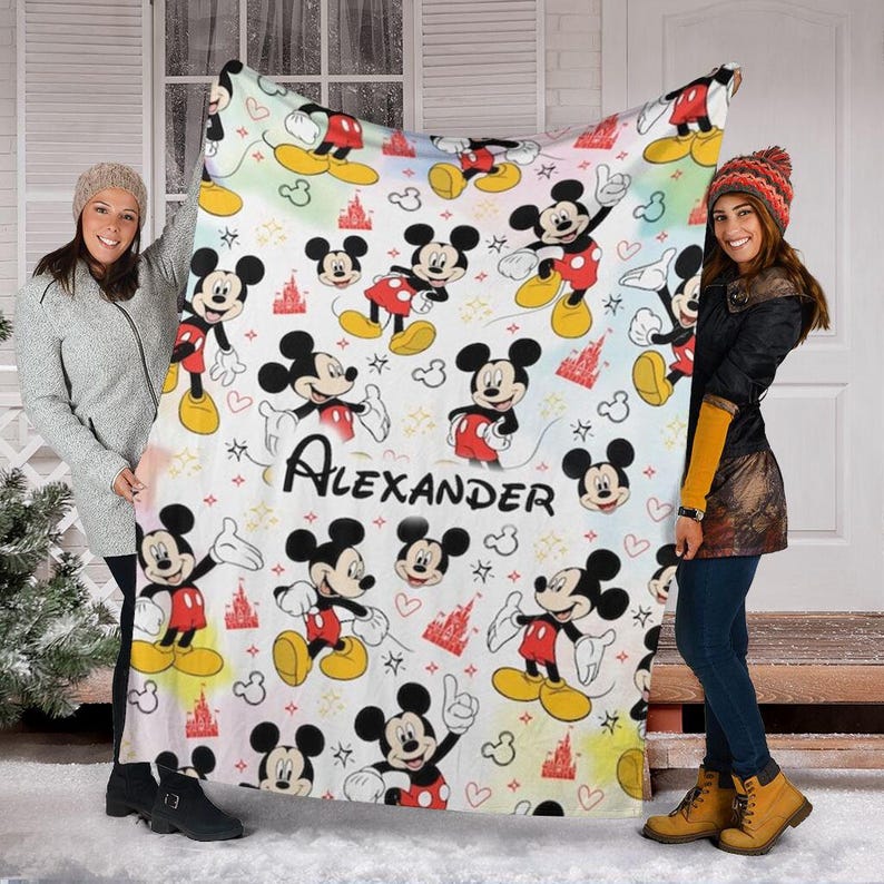 Personalized Disney Mickey Mouse Fleece Blanket, Disney Mickey Fleece Blanket, Christmas Blanket, Gift for Boy and Girl, Baby Shower Bild 2