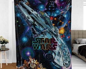 Star Wars Blanket, Darth Vader Fleece Blanket, Star Wars Characters Blanket, Star Wars Tapestry, Disney Star Wars Blanket, Galaxy's Edge