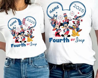 Custom Disney 4th of July Shirts 2025, Disney Family Vacation Independence Day Tees, Patriotic Mickey & Minnie Shirts