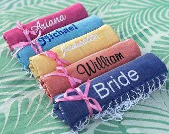 Telo mare turco personalizzato, bomboniera per addio al nubilato, bomboniera da viaggio e per matrimoni.