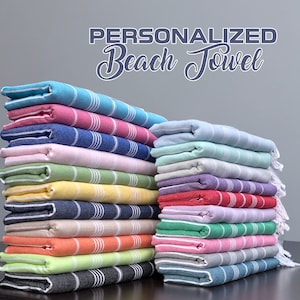 40x70&quot; Personalized Turkish Beach Towel, Bachelorette Party Gifts , Wedding Favors , Personalized Gift Towel , Bridesmaid Gift , Bulk Towel