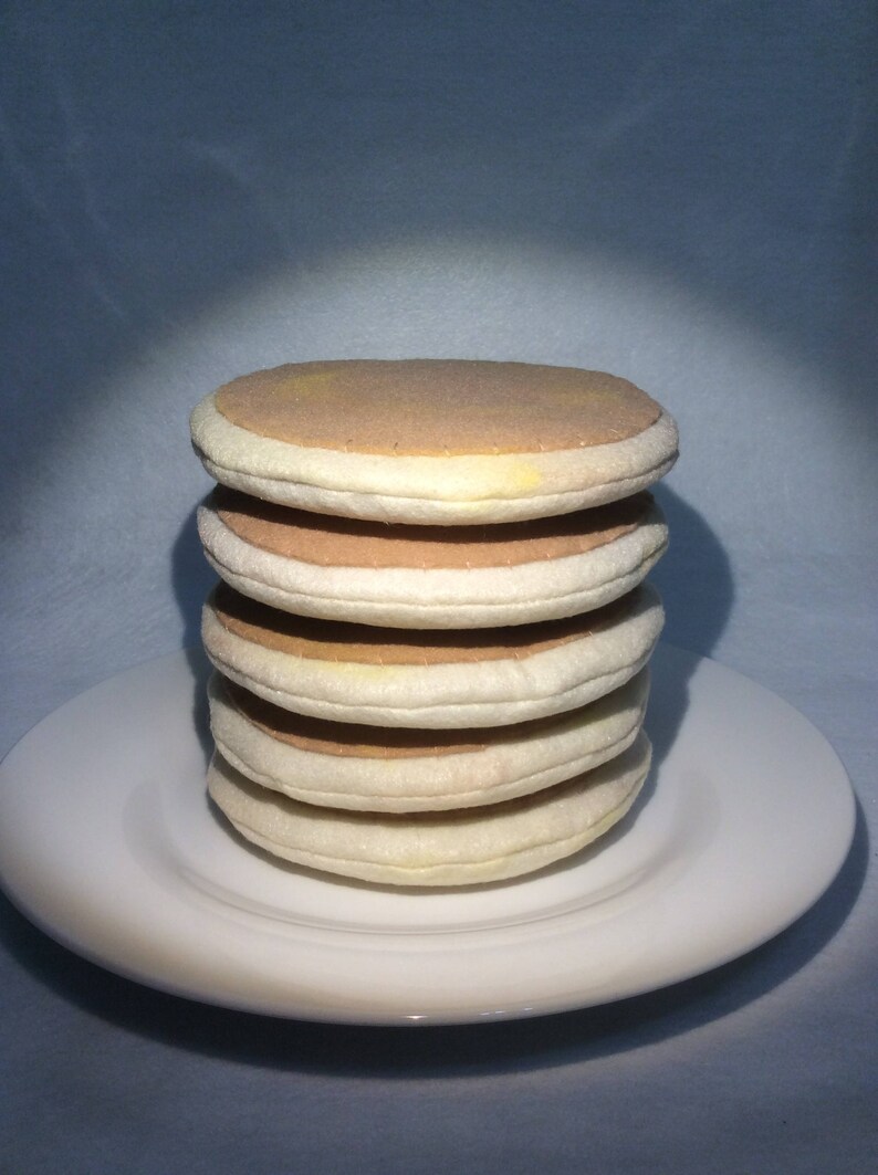 Stack of five Felt Pancakes Breakfast hot cakes Waldorf | Etsy