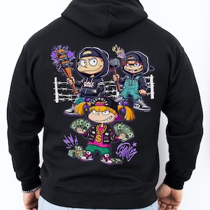 Sudadera con capucha retro de Rugrats "Thugrats": regalo de dibujos animados vintage, suéter de Rugrats, regalo nostálgico de los 90, regalo con capucha de hip hop, sudadera con capucha de ropa urbana vintage