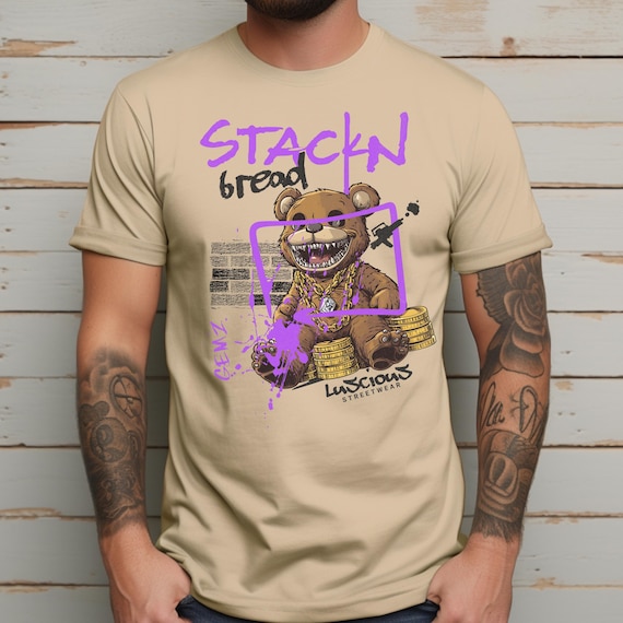 Stackin' Bread Teddy Graphic T-Shirt: Urban Streetwear Tee