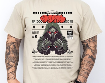 MF DOOM T-shirt: limited edition cyborg-shirt met print