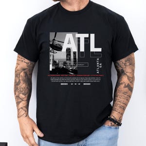 Atlanta Skyline T-Shirt - ATL Streetwear Tee Celebrating Iconic Neighborhoods and Southern Culture - Modern Urban Design for City Pride