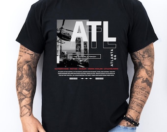 Camiseta Atlanta Skyline: ropa urbana de Atlanta, camiseta con cultura sureña