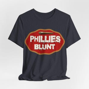 Vintage Phillies Blunt T-shirt: jaren 90 retro streetwear-T-shirt Heather Navy