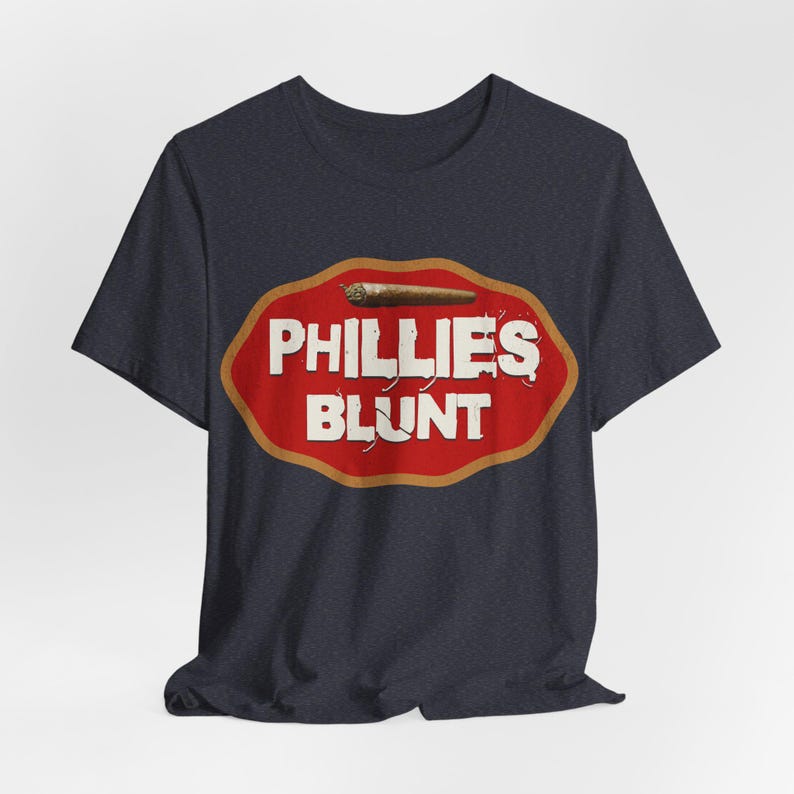 Vintage Phillies Blunt T-shirt: jaren 90 retro streetwear-T-shirt Heather Navy