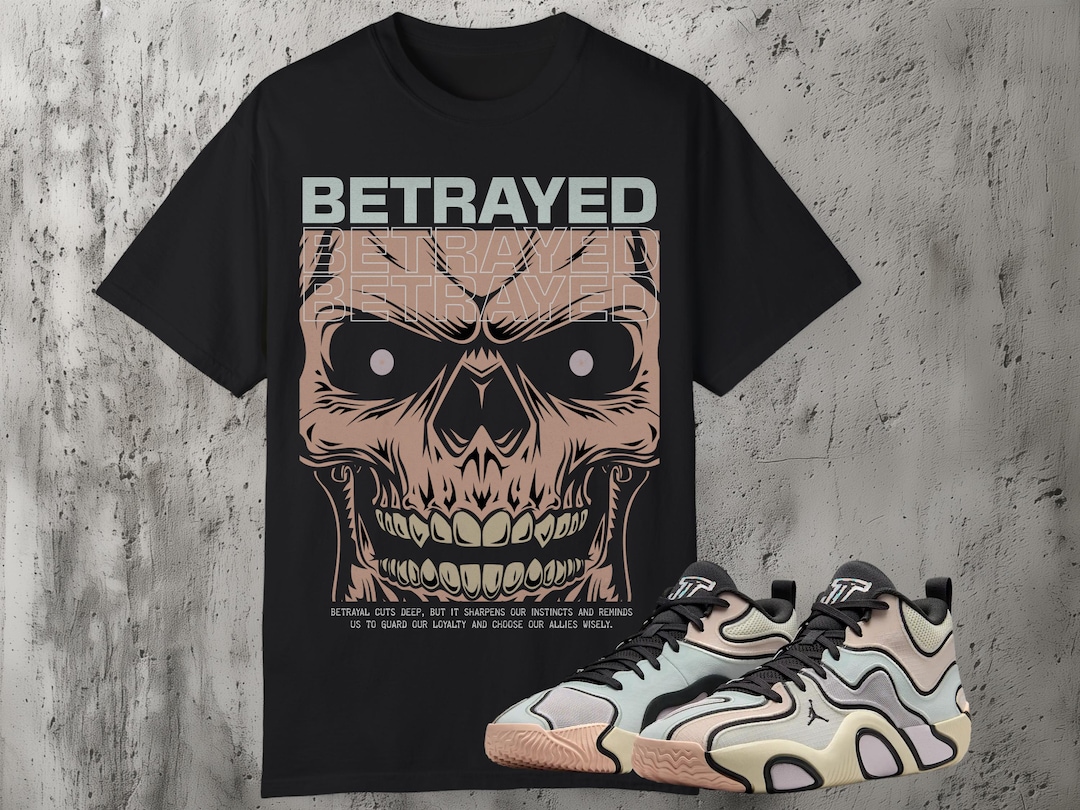 Betrayed Skull Graphic T-shirt: Jordan Tatum Sidewalk Chalk