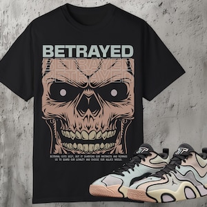 Betrayed Skull Graphic T-Shirt: Jordan Tatum 3 Sidewalk Chalk Sneaker Match