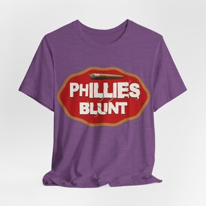 Vintage Phillies Blunt T-shirt: jaren 90 retro streetwear-T-shirt Heather Team Purple