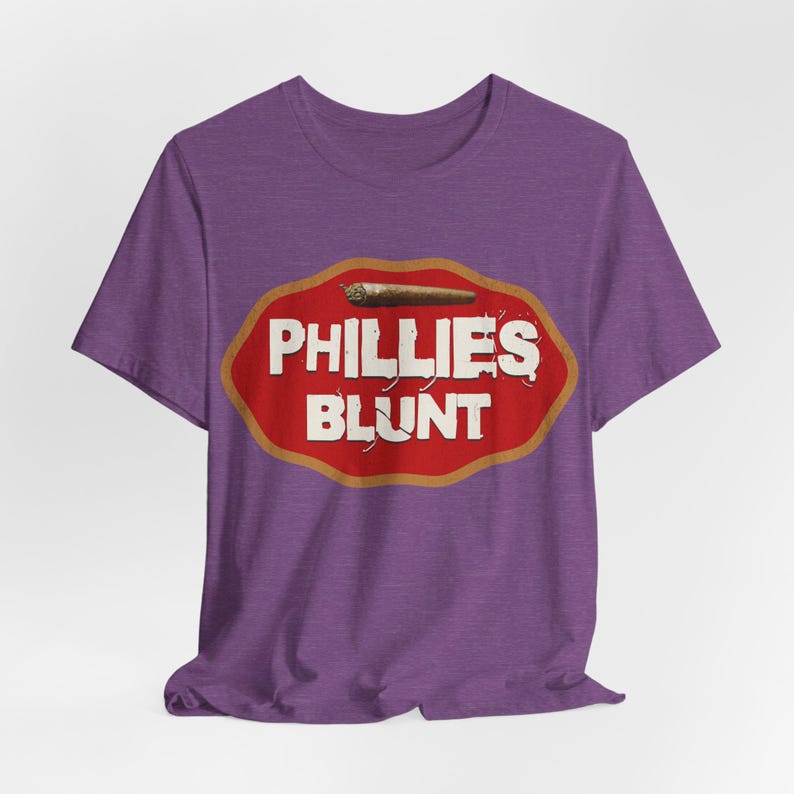 Vintage Phillies Blunt T-shirt: jaren 90 retro streetwear-T-shirt Heather Team Purple