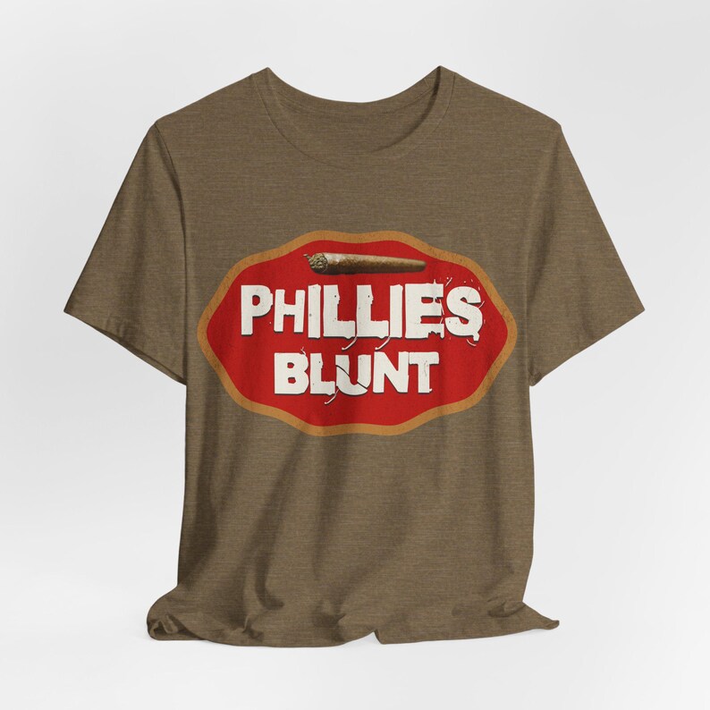 Vintage Phillies Blunt T-shirt: jaren 90 retro streetwear-T-shirt Heather Olive