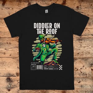 No Diddy T-Shirt - &#39;Diddler on the Roof&#39; Parody Tee - Funny Hip Hop Graphic P Diddy Shirt - Hilarious Gift for Music Fans and Movie Lovers