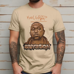 Kool G Rap T-Shirt - Rap Legend Shirt with Salvation Design, Ideal Kool G Rap Fan Gift, Bold Hip-Hop Streetwear for Underground Rap Fans