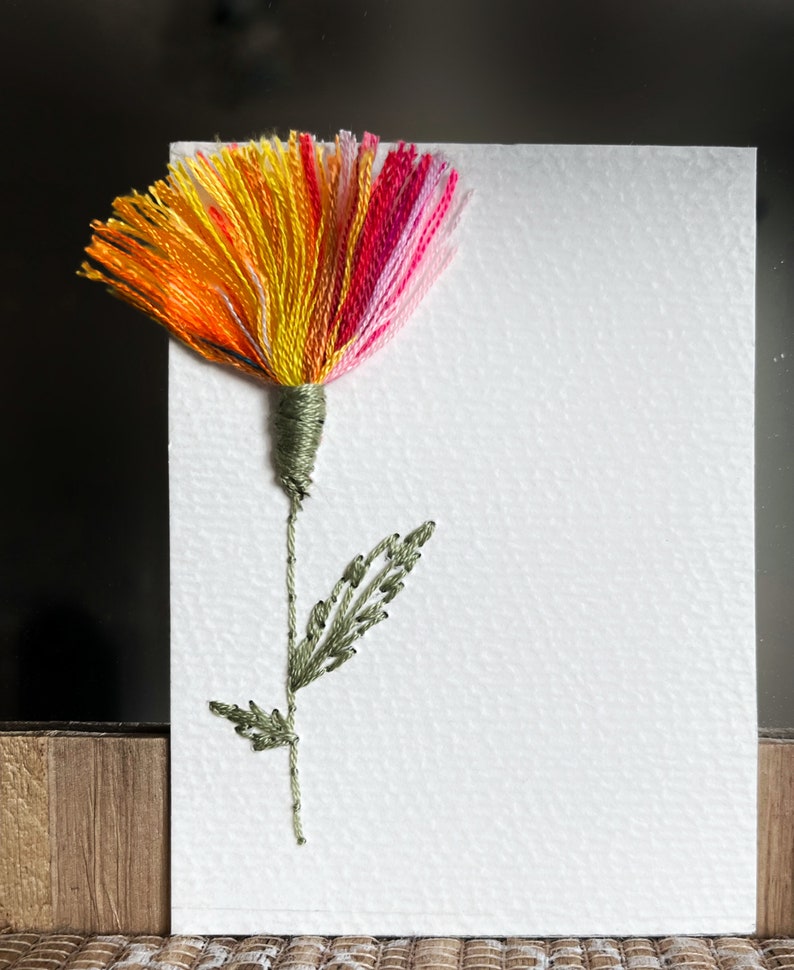 Hand Embroidered Cards: Simple Series - Etsy