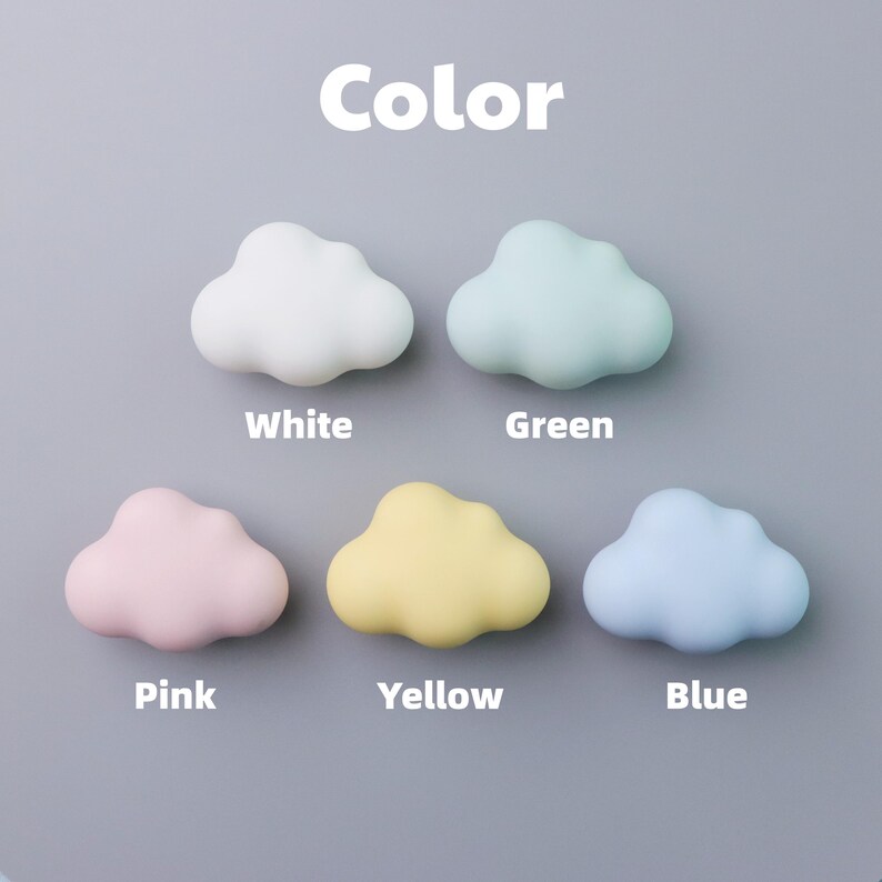 Cloud lade trekt knoppen - keramische knoppen, leuke dressoirknop, kastknoppen trekt, knop voor kinderkamer afbeelding 2