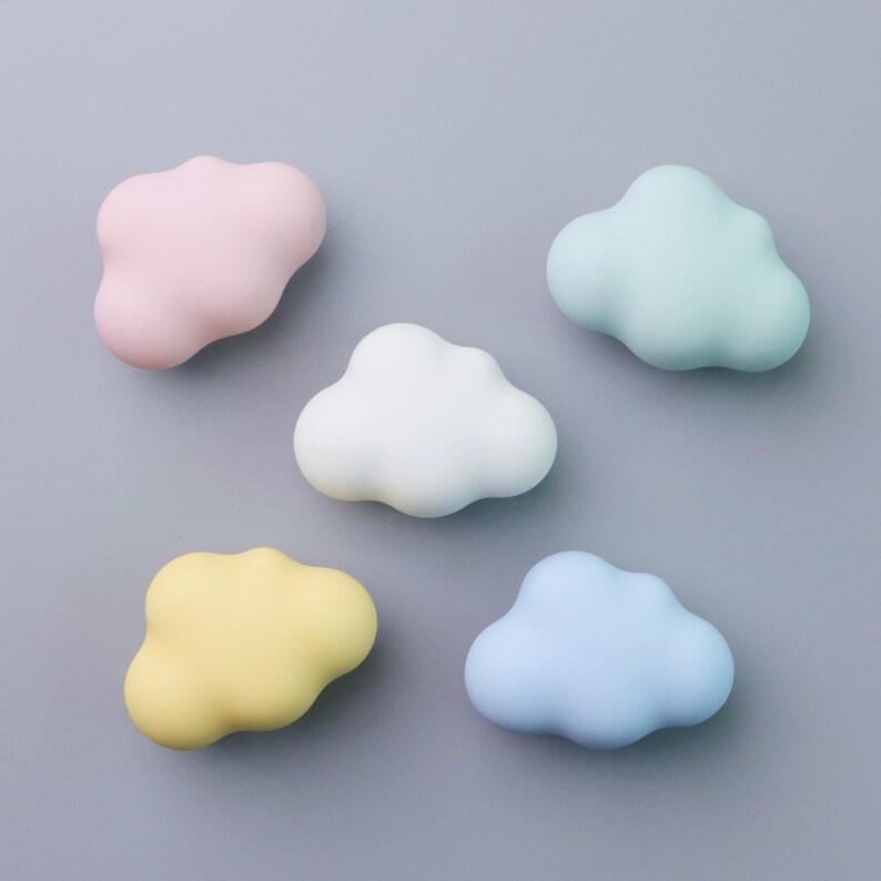 Cloud lade trekt knoppen - keramische knoppen, leuke dressoirknop, kastknoppen trekt, knop voor kinderkamer afbeelding 7