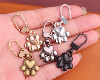 Tirador de cremallera con tirador deslizante - Tirador de cremallera con huella de pata, reparación de herrajes para tiradores de cremallera, tiradores de cremallera de nailon, repuesto para tiradores de cremallera