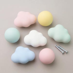 Cloud lade trekt knoppen - keramische knoppen, leuke dressoirknop, kastknoppen trekt, knop voor kinderkamer afbeelding 13