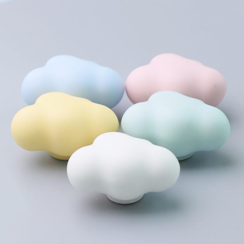 Cloud lade trekt knoppen - keramische knoppen, leuke dressoirknop, kastknoppen trekt, knop voor kinderkamer afbeelding 11