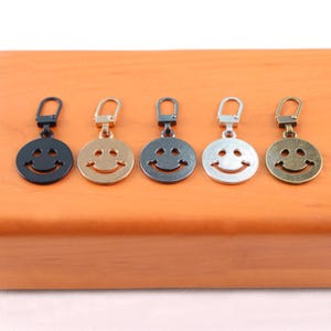 Metal Zipper Puller｜Smiley Face Zipper Puller｜Handbag Zipper Repair Kit｜Zip Puller Tap Slider Pull｜Zipper Pull Replacement