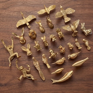 Massive Messing Tier Schublade Knäufe - Vintage Gold Kabinett Knäufe, Eklektische Möbel Hardware, Maximalist Wohnkultur, Einzigartige Kleiderschrank Griffe