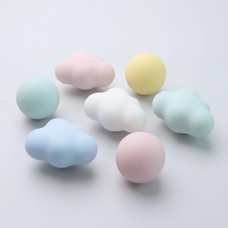 Cloud lade trekt knoppen - keramische knoppen, leuke dressoirknop, kastknoppen trekt, knop voor kinderkamer afbeelding 12
