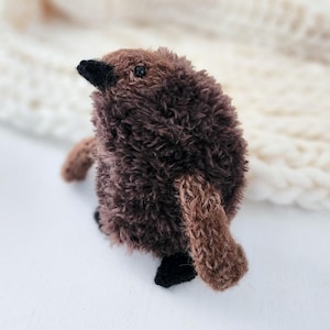 Weighted plush Baby Penguin - Custom handmade knitted penguin, Pesto plushie