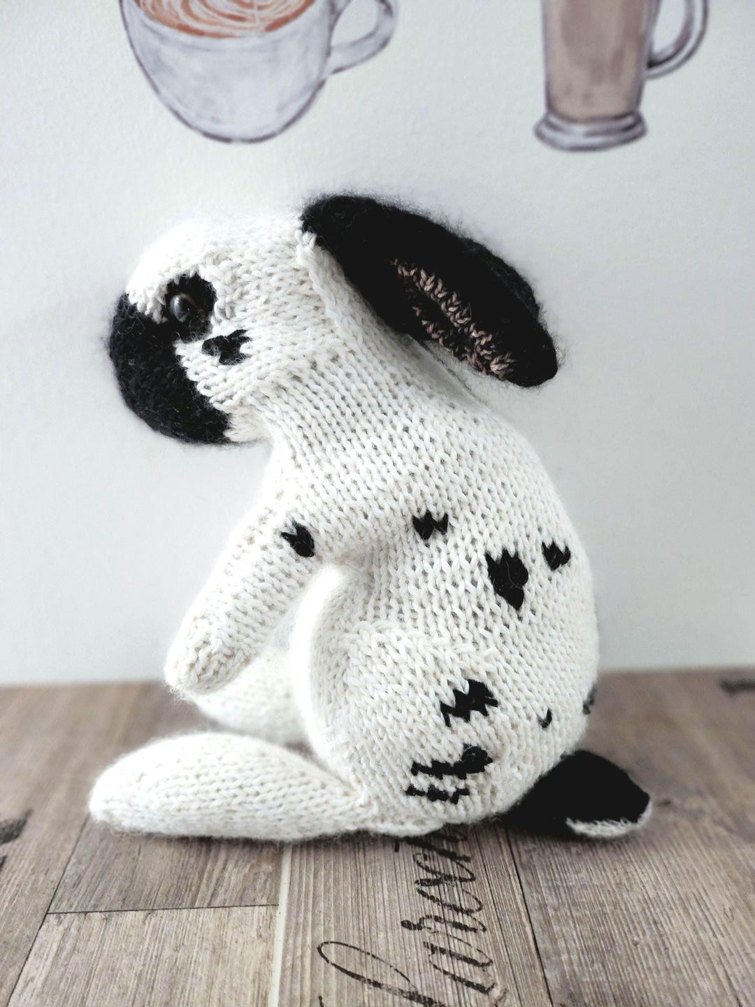Old English Rabbit Image Weighted Plush Bunny - Old English Rabbit, Custom Handmade Pet Replica ...