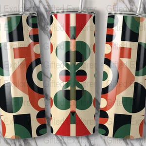 Geometric Abstract Pattern Tumbler Wrap Digital Download, 20oz PNG Tumbler Sublimation, Modern Art Design Tumbler PNG
