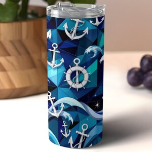 Nautical Anchor Wave 20oz Tumbler Wrap: PNG Files (Digital Download) image 6