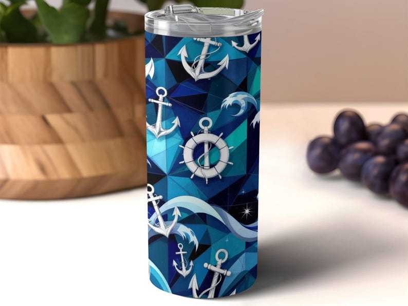 Nautical Anchor Wave 20oz Tumbler Wrap: PNG Files (Digital Download) image 6
