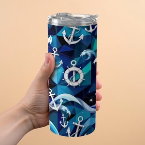 Nautical Anchor Wave 20oz Tumbler Wrap: PNG Files (Digital Download) image 7