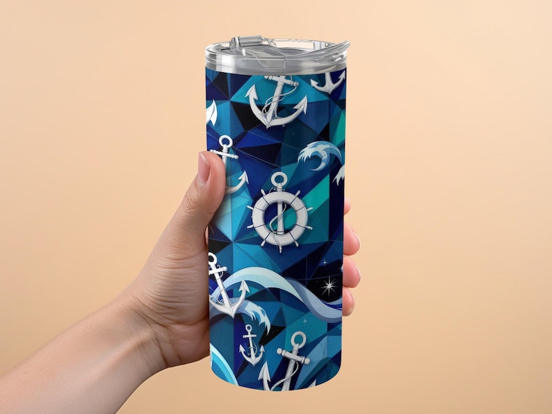 Nautical Anchor Wave 20oz Tumbler Wrap: PNG Files (Digital Download) image 7