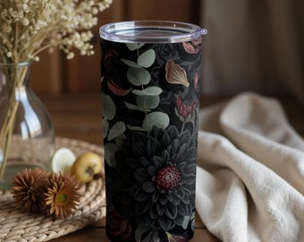 Dark Floral PNG: Moody Dahlia & Eucalyptus (Digital Download)