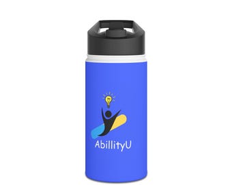 AbilityU Stainless Steel Water Bottle – Motivational Design, 12-32 oz