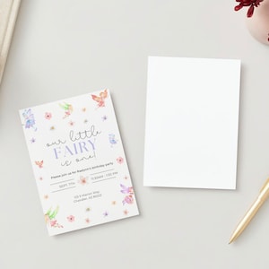 Our Little Fairy Birthday Party Invitation | Editable Template | Digital Download