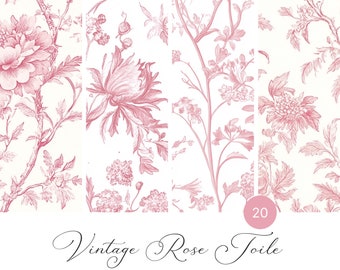 Chinoiserie Wildflower Patterns: Vintage Floral Digital Paper (Digital Download)